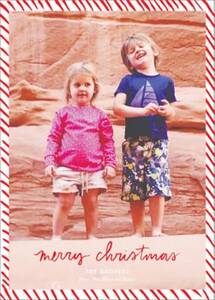Candy Stripe Christmas Vertical Photo Card
