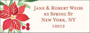 Poinsettias Holiday Return Address Label
