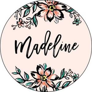 Pink Florals Personalized Stickers