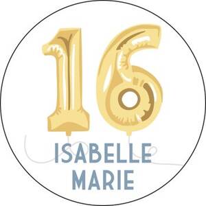16 Balloon Personalized Stickers