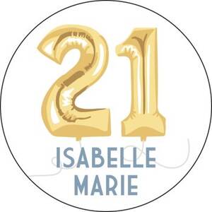 21 Balloon Personalized Stickers