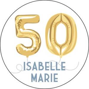 50 Balloon Personalized Stickers