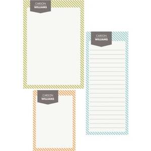 Border Stripes Mixed Personalized Note Pads