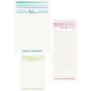 Watercolor Lines Mixed Personalized Note Pads