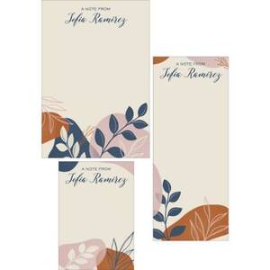 Abstract Botanical Mixed Personalized Note Pads