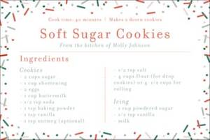 Holiday Sprinkles Recipe Card