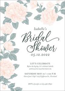 Pastel Peonies Bridal Shower Invitation