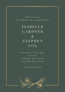Cypress Flower Frame Foil Engagement Party Invitation
