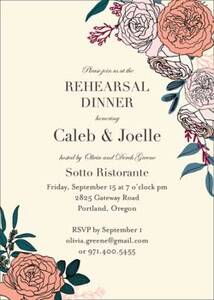Floral Frame Rehearsal Dinner Invitation