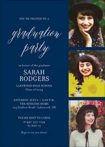 Vertical Photo Grid Graduation Party Invitation