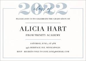 "Class Of" Script Over Year Graduation Party Invitation
