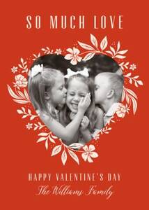 Floral Heart Valentine Photo Card