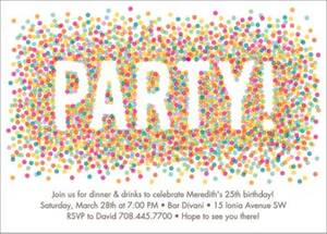 Colored Confetti Party Invitation