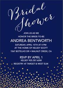 Gold Foil Stamped Champagne Bridal Shower Invitation