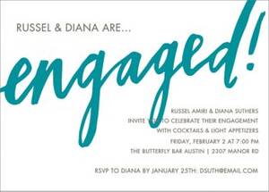 Engaged Script Engagement Party Invitation