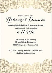 Gold Foil Stamped Scallop Dots Rehearsal Dinner Invitation