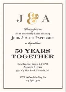 Foil Stamped Ampersand Initials Party Invitation
