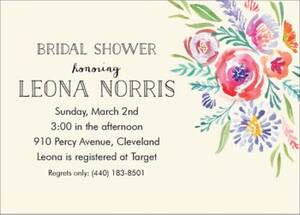 Watercolor Flowers Bridal Shower Invitation