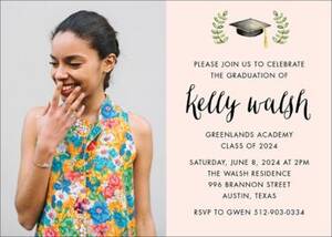 Painted Cap Graduation Invitation