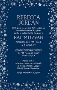 Starry Night Bat Mitzvah Invitation