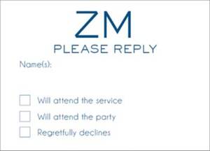 Initials Bar Mitzvah Response Card