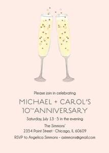 Champagne Toast Anniversary Party Invitation