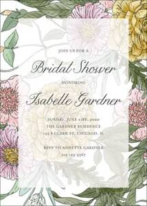 Overlay Floral Bridal Shower Invitation