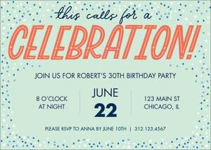 Celebration Birthday Party Invitation