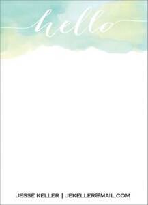 Watercolor Hello Stationery