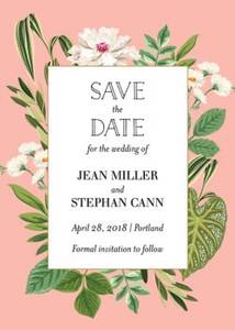 Foliage Frame Save the Date Card