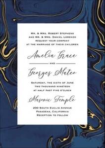 Gilded Marble Wedding Invitation