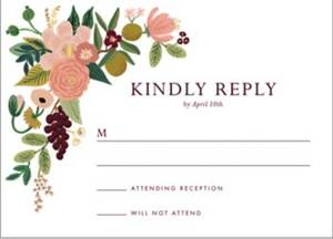 Garden Party Rose Response Card
