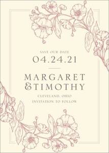 Blossom Border Save The Date Card