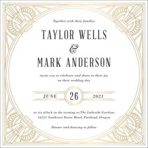 Golden Age Foil Stamped Wedding Invitation