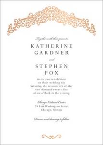 Scrollwork Foil Thermography Wedding Invitation
