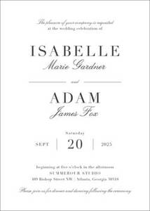 Romantic Garland Wedding Invitation with Printed Sash