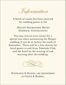 Beaded Border Wedding Information Card