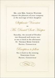 Beaded Border Wedding Invitation