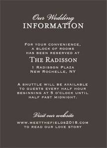 Chandelier Charcoal Wedding Information Card