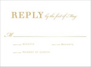 All Foil Chandelier Wedding Response Card