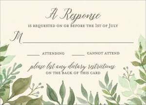 Watercolor Garden Wedding Response Card