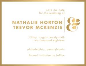 All Foil Ampersand Save the Date Card