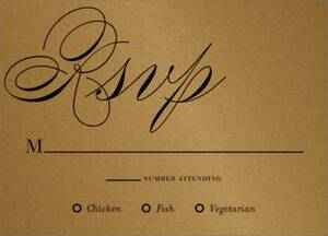 Calligraphy Antique Gold Shimmer Response Card