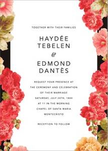 Garden Floral Ikat Wedding Invitation