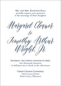 Engraved Script Wedding Invitation