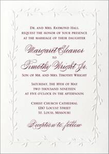 Embossed Vines Wedding Invitation