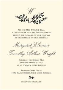 Bough Monogram Wedding Invitation