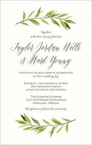Tall Green Garland Wedding Invitation