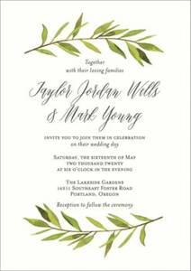 Green Garland Wedding Invitation