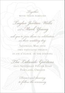 Rose Letterpress Wedding Invitation